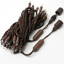 Load image into Gallery viewer, Led 50Lt Polka Dot 6" Spacing 25' Brown Cord 20Awg Twinkle Warm White Bulb