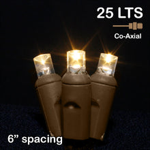 Load image into Gallery viewer, Led 25Lt Polka Dot 6" Spacing 125' Brown Cord Csa(Us) Co-Axial 20Awg