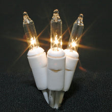 Load image into Gallery viewer, 100Lt Minilights 5&quot; Spacing Brown Cord Clear Bulbs 42&#39; Connector 