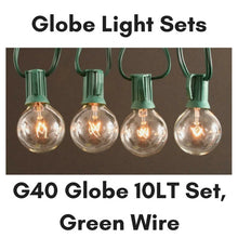 Load image into Gallery viewer, G40 10Lt Light Set, 6&quot; X 12&quot; X 6&quot;, Green Cord, Clear Bulb, Ul
