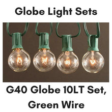 Load image into Gallery viewer, G40 10Lt Light Set, 6&quot; X 12&quot; X 6&quot;, Green Cord, Clear Bulb, Ul