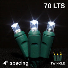 Load image into Gallery viewer, LED 70LT TWINKLE Polka Dot Light String - Green Wire - Pack of 1 or 24 String
