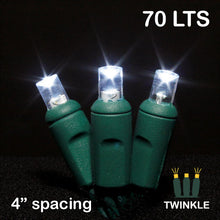 Load image into Gallery viewer, LED 70LT TWINKLE Polka Dot Light String - Green Wire - Pack of 1 or 24 String